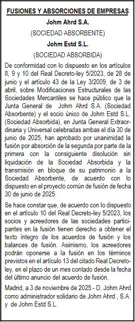 Ejemplo de anuncio financiero en prensa